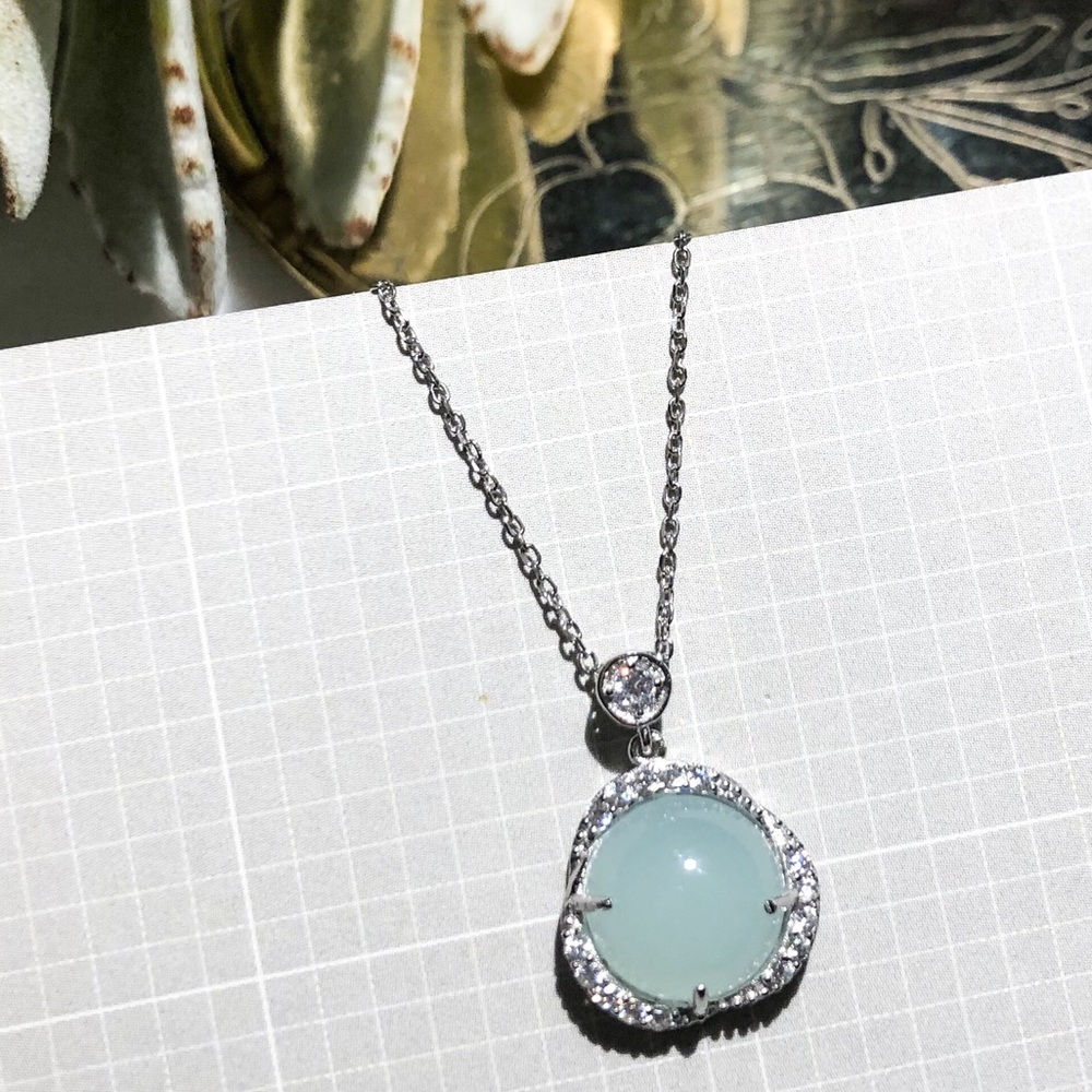 JUST IN✨925 Silver Blue Precious Stone Necklace